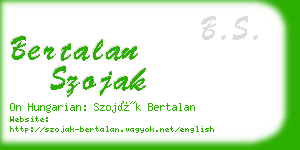 bertalan szojak business card